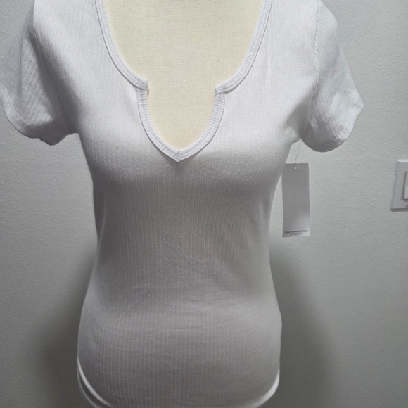 Bozzolo Tops - Bozzolo White Short Sleeve Women's Top